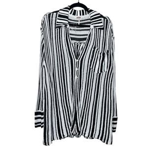 Free People Striped Black and White Sweater
